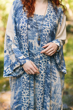 Load image into Gallery viewer, Let the Light in Opera Duster Kimono Robe Blue Delft Toile