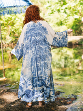 Load image into Gallery viewer, Let the Light in Opera Duster Kimono Robe Blue Delft Toile