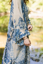 Load image into Gallery viewer, Let the Light in Opera Duster Kimono Robe Blue Delft Toile