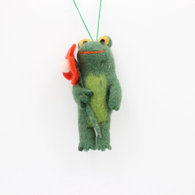 Load image into Gallery viewer, Felt Frog Ornament