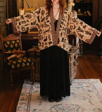 Load image into Gallery viewer, Curiosities Pixie Duster Crop Kimono w/ Whimsical Print
