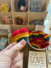 Load image into Gallery viewer, Rainbow felt heart