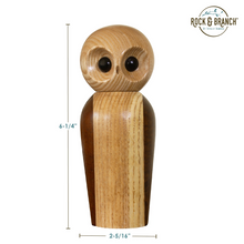 Load image into Gallery viewer, Rock &amp; Branch® Owl Refillable Wooden Pepper Grinder &amp; Mill
