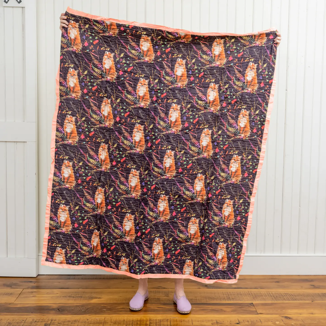 Quilted Throw- Curious Fox, Betsy Olmsted