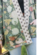 Load image into Gallery viewer, I Dream in Flowers Fleece Cottage Cardigan Kimono Jacket, Market of Stars
