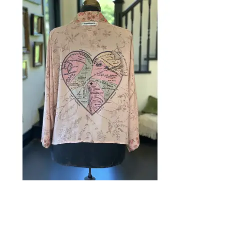 Map of My Heart Cropped Bamboo Kimono Cardigan