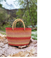 Load image into Gallery viewer, Sunset Patterned Grass Tote
