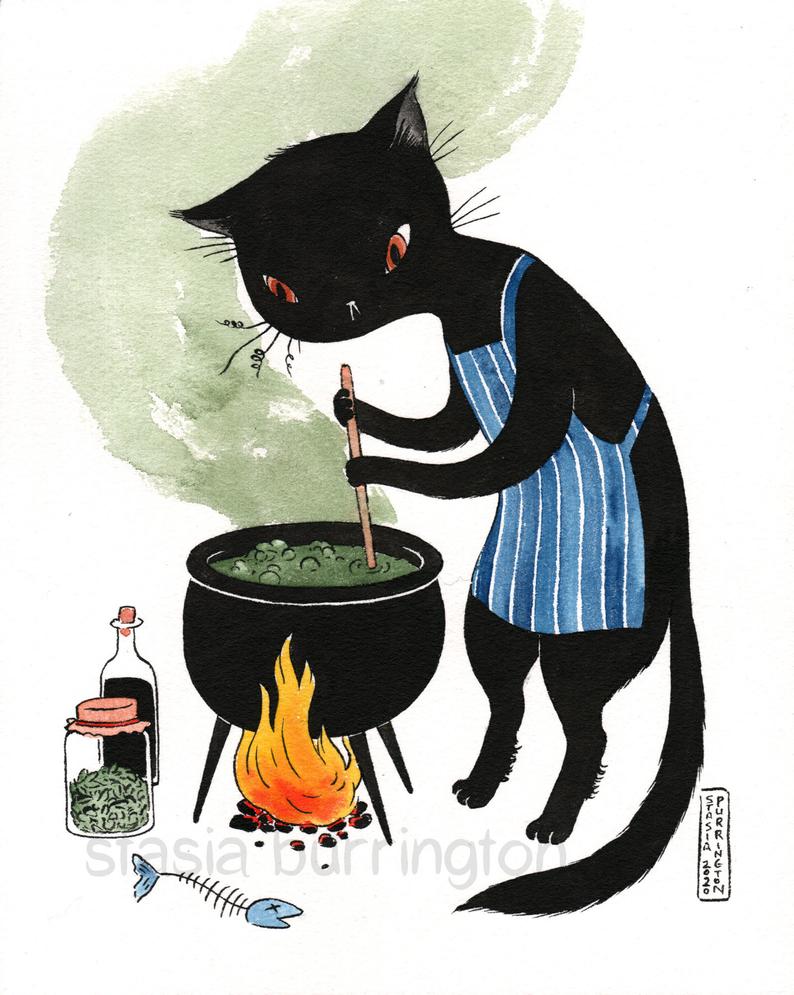 Kitty Cauldron 8x10 print